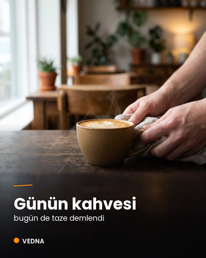 Kafe, restoran, fırın için VEDNA'nın hazırladığı örnek gönderi tasarımı